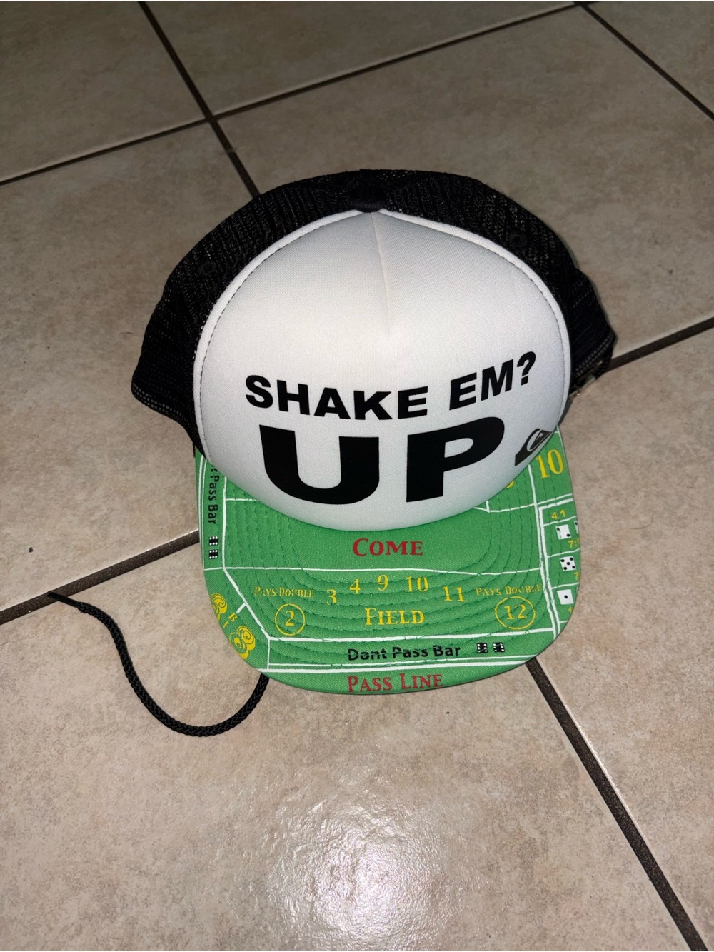 Quiksilver Shake Em Up Black & White Casino Trucker Hat